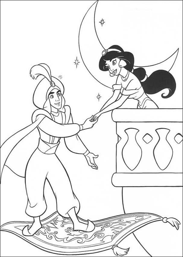 607x850 Free Printable Aladdin Coloring Pages For Kids