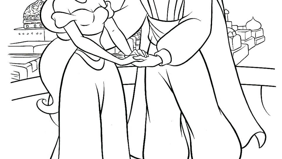 960x544 Disney Aladdin Color Pages Kids Coloring The Genie And Jasmine