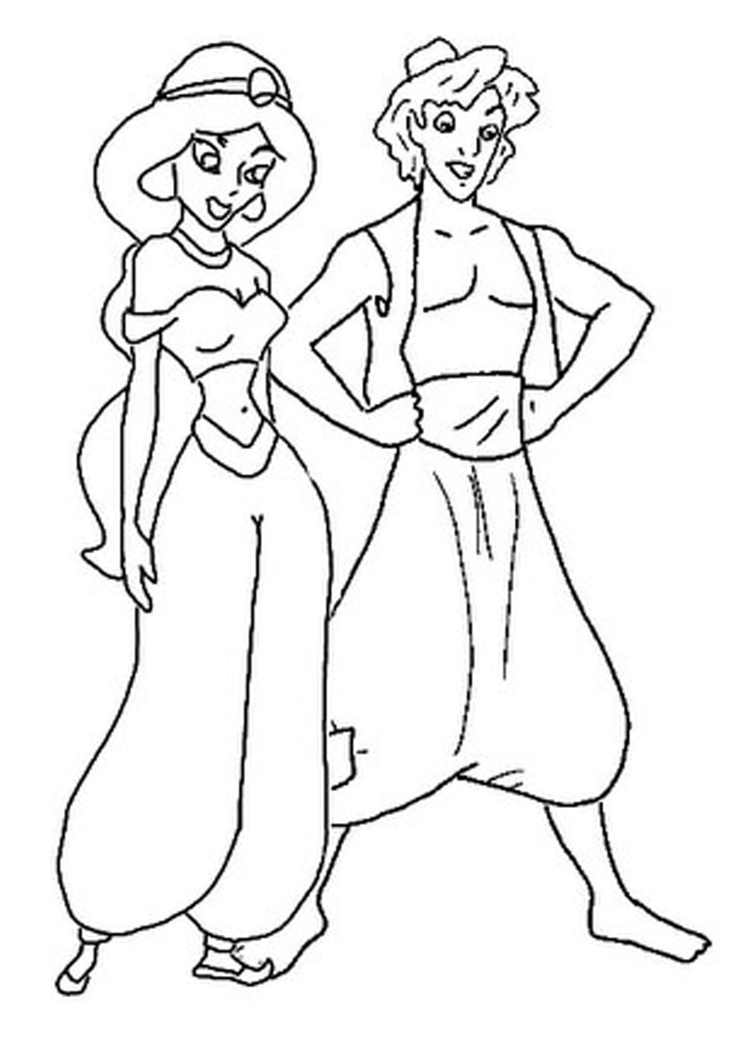 826x1169 Mainstream Aladdin Coloring Pages Jasmine