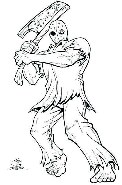 398x600 Jason Voorhees Coloring Pages A On The Jason Voorhees Mask