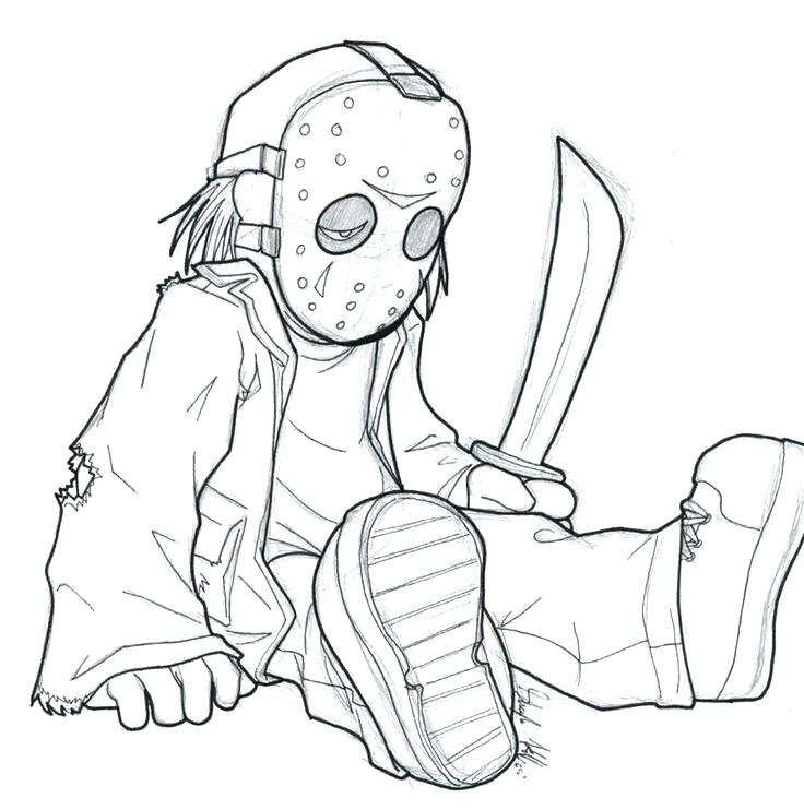 736x742 Jason Voorhees Coloring Pages Gallery Of Coloring Pages Jason