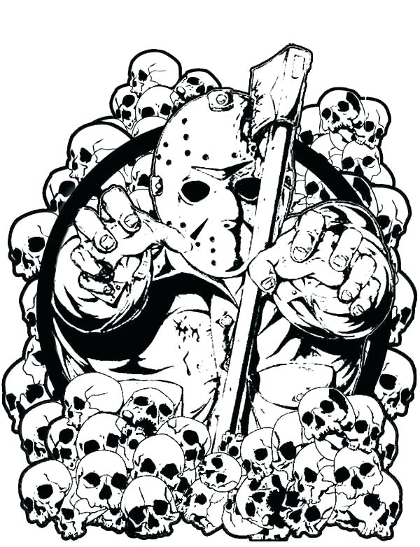 600x782 Jason Voorhees Coloring Pages Online Stunning Horror Photos Resume