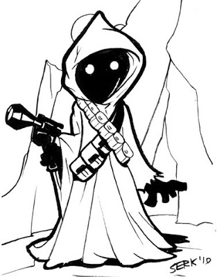 313x400 Star Wars Jawa Cartoon Sketch Coloring Page