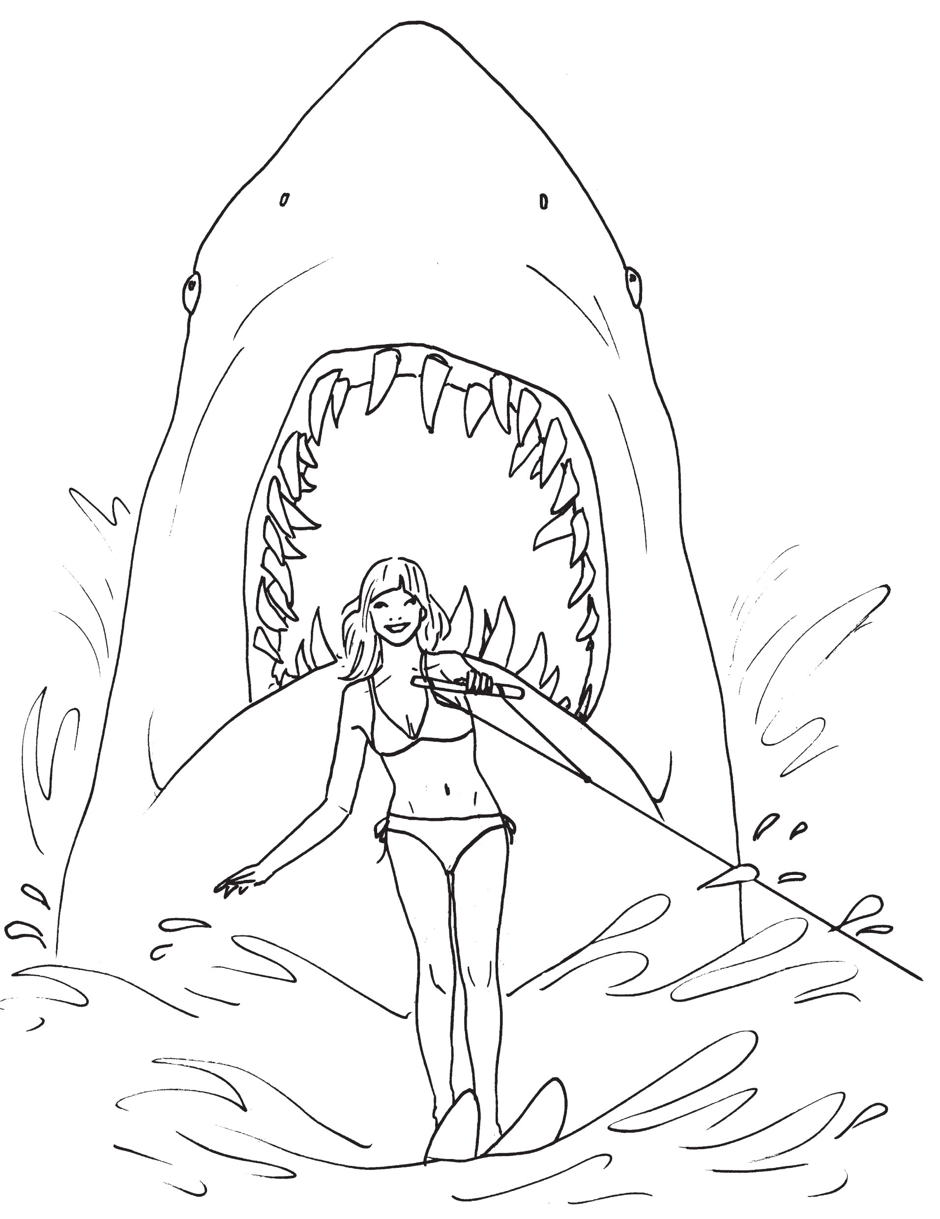 1912x2480 Great White Shark Coloring Pages Jaws Jpg 1912 2480 2 Color