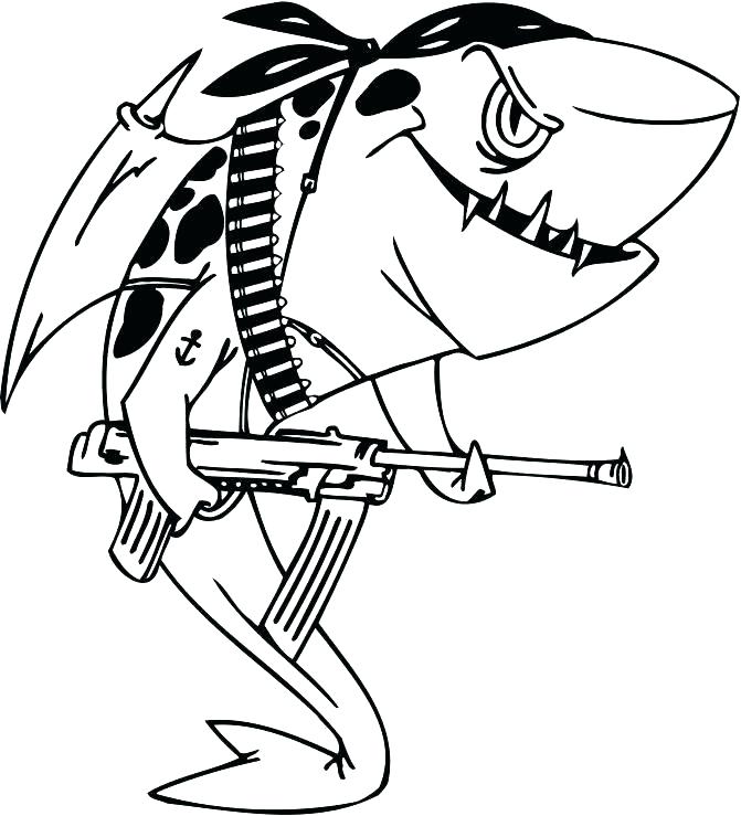 671x739 Shark Pictures To Color Together With Scary Sharp Jaws Coloring