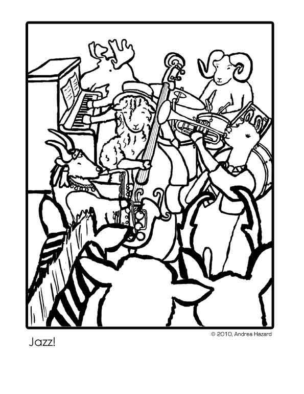 595x770 Jazz Band Coloring Pages