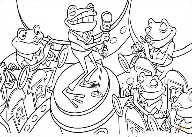 794x567 Coloring Page Band Pages Of Frogs New Jazz