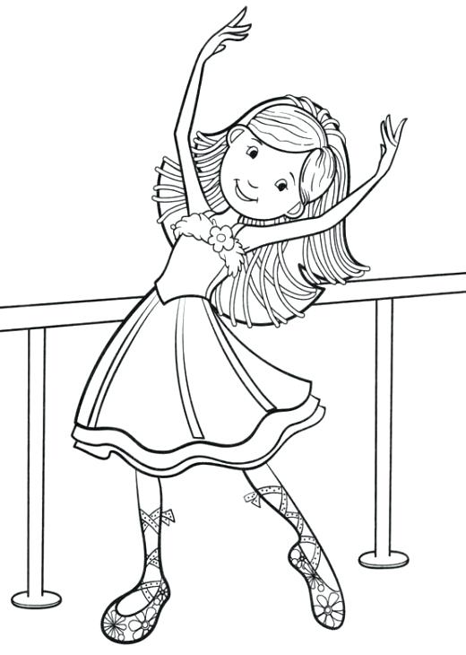520x730 Dance Coloring Pages Little Ballet Dancer Smiling Coloring Page