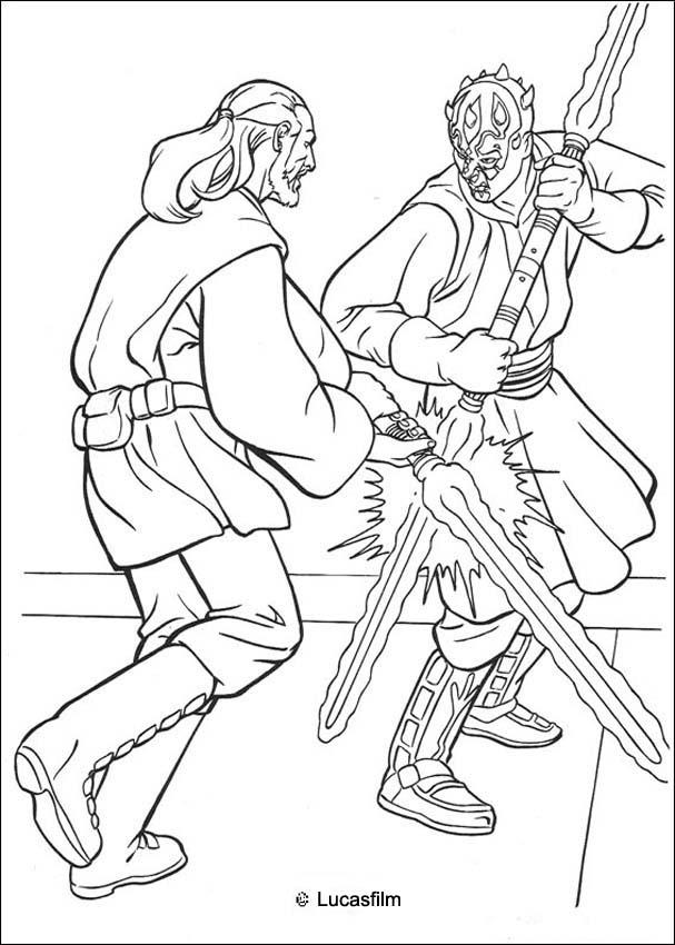 607x850 Darth Maul Fights With Jedi Coloring Pages