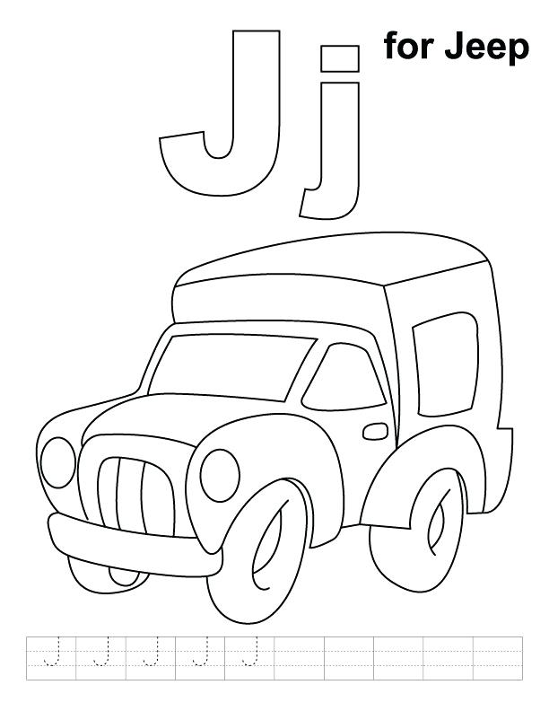 612x792 Jeep Coloring Page J For Jeep Coloring Page With Handwriting