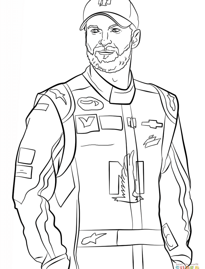 824x1080 Nascar Coloring Pages For Kids Free Online Kyle Busch Dale