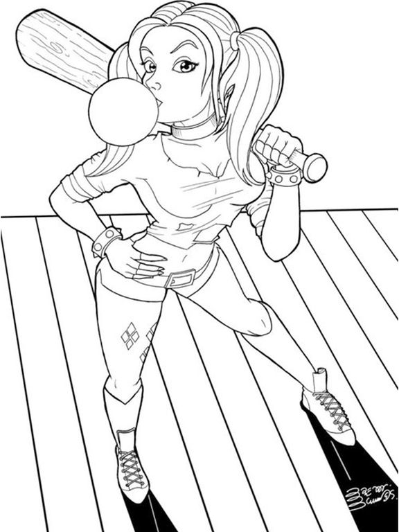 576x768 Coloring Pages For Suicide Squad Edition