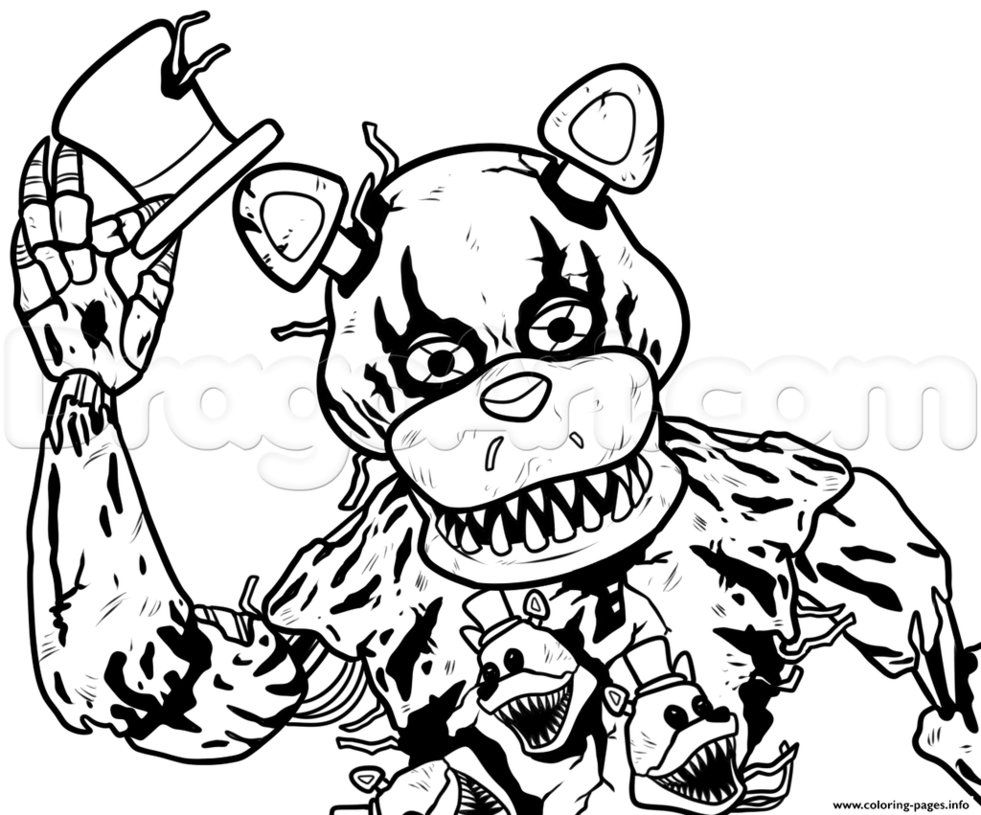 981x815 Nightmare Freddy Coloring Page By Mineboyz