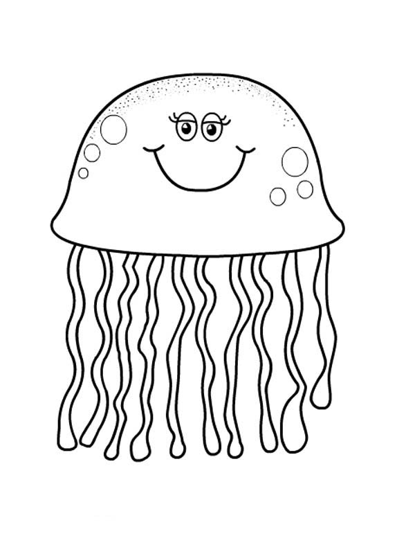 600x800 Pretty Eyes Jellyfish Coloring Page