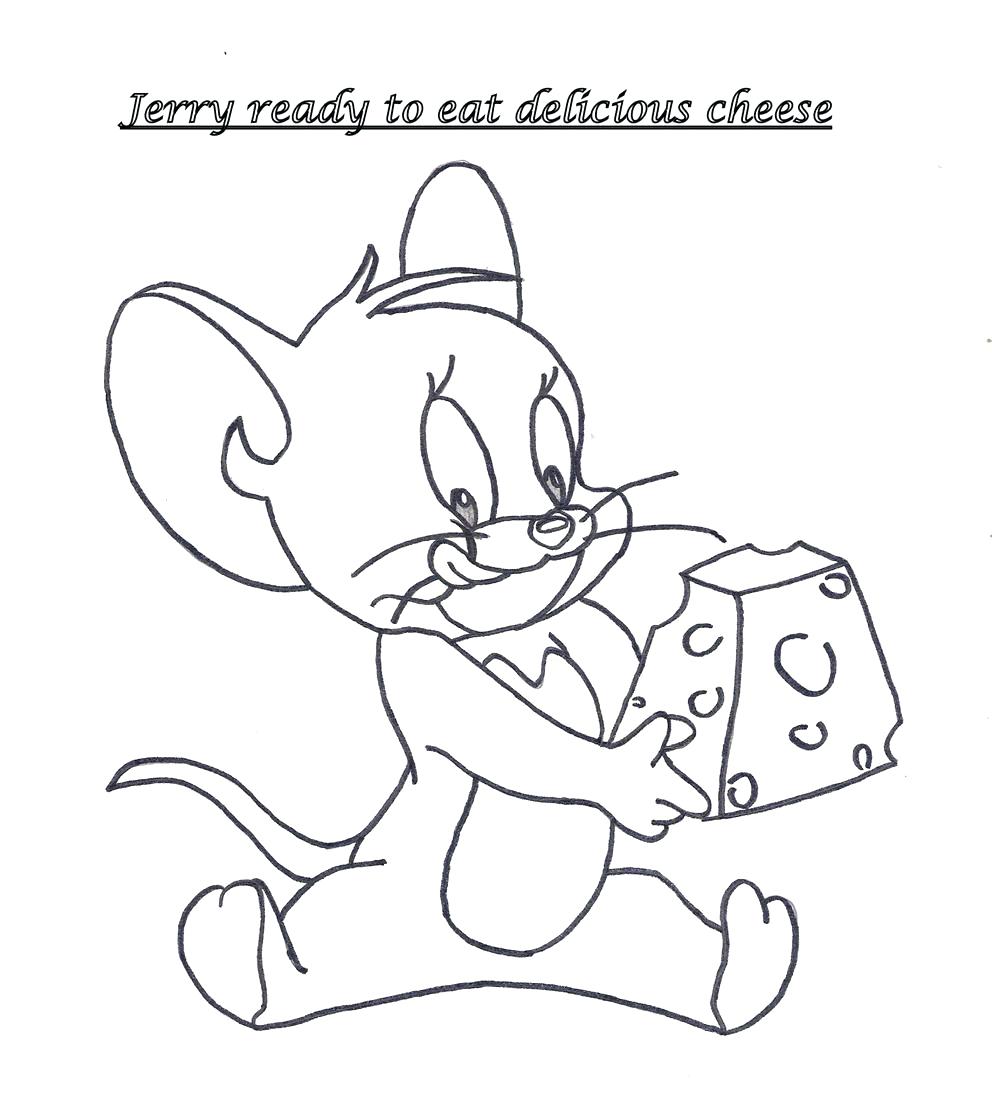 992x1100 Coloring Pages ~ Tom And Jerry Coloring Pages Drawn Cheese 6