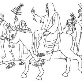 268x268 Free Coloring Page ~ Palm Sunday Jesus Enters Jerusalem Schola