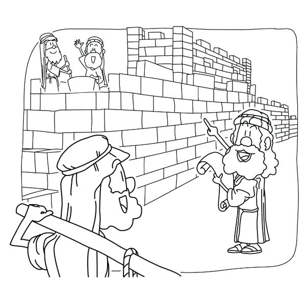 600x600 Nehemiah Builds The Wall Coloring Page Nehemiah Builds The Walls