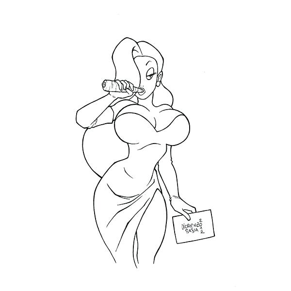 600x600 Superb Surprising Jessica Rabbit Coloring Pages Print On Kids