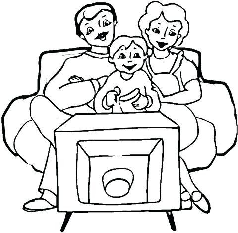 480x470 Tv Coloring Pages Family In Front Of Coloring Page Jessie Tv Show