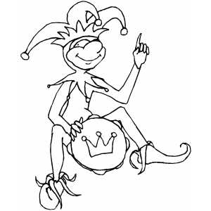 300x300 Pointing Up Jester Coloring Sheet