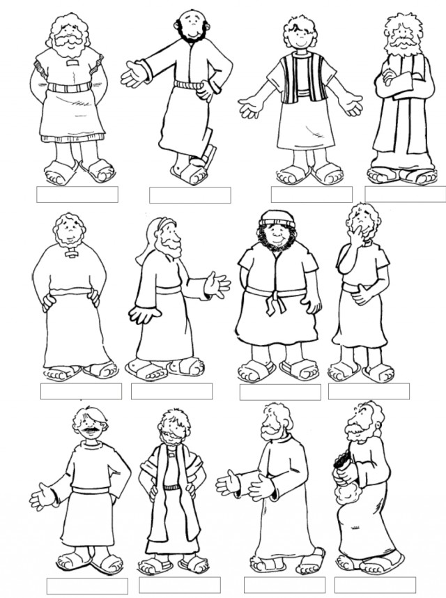 640x858 Jesus And The 12 Disciples Coloring Page Erf Colouring Pages