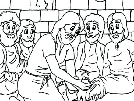 440x330 Jesus Washing Feet Coloring Page Coloring Pages Of Washing His