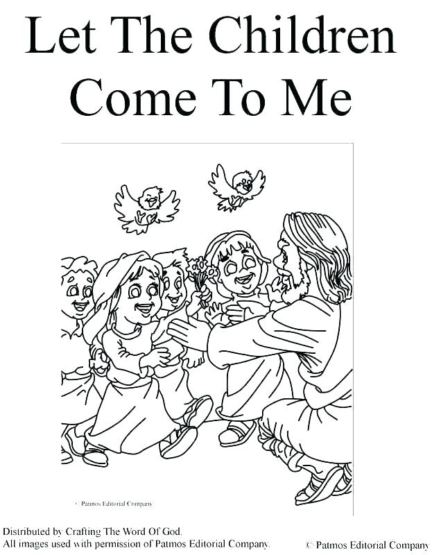 636x800 Jesus Blesses The Children Coloring Page And Children Coloring