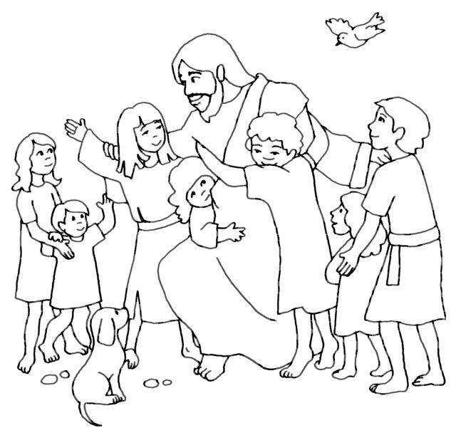 640x604 Love Coloring Sheets For Children Jesus Loves The Little Children