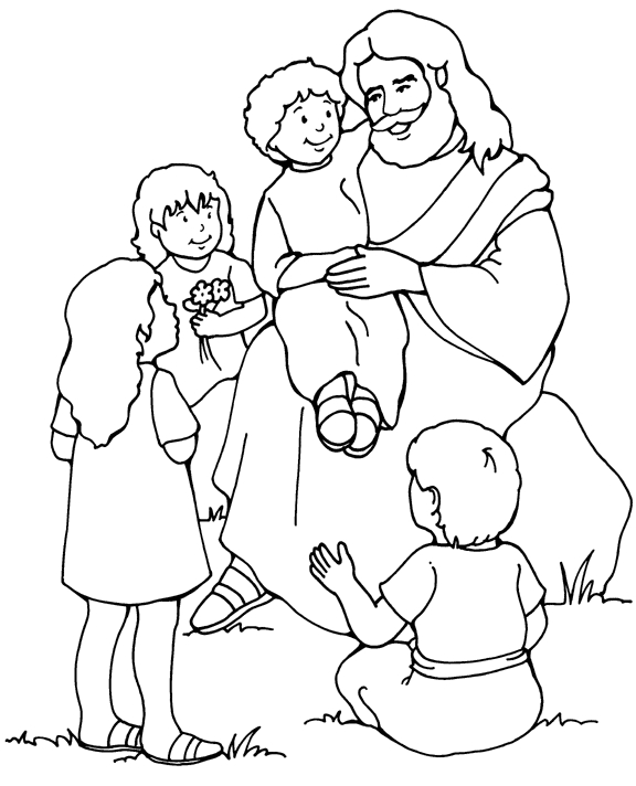 576x712 Jesus With Children Coloring Pages Collection