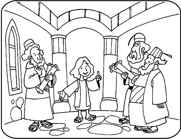 687x527 Jesus Goes To The Temple Coloring Page Superhero Preschool Art