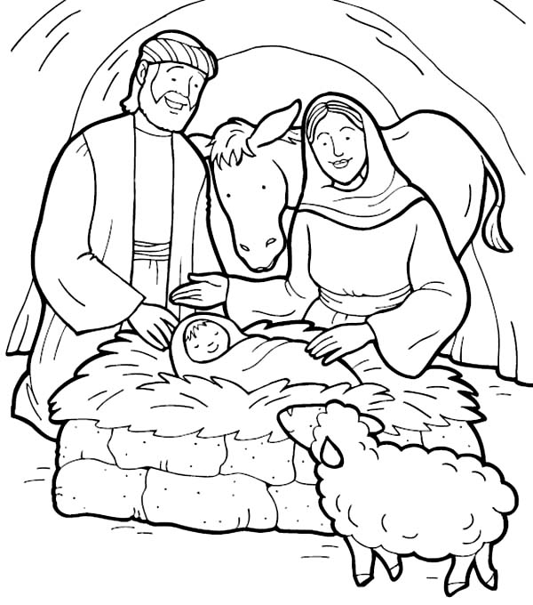 600x680 Jesus Coloring Pages Free Printable Ba Jesus Coloring Page