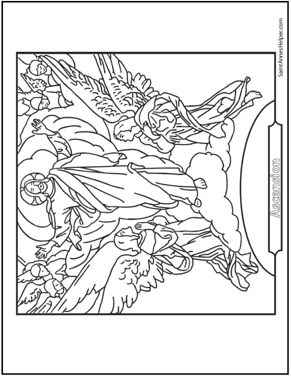 590x762 Jesus Ascension Coloring Page Catholic Coloring Pages To Print