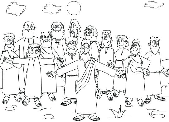 542x392 Jesus And 12 Disciples Coloring Page Magnificent Jesus And