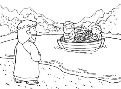 400x294 Jesus And The Fisherman Coloring Page