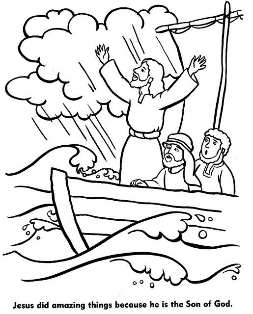Jesus Calms The Storm Coloring Page