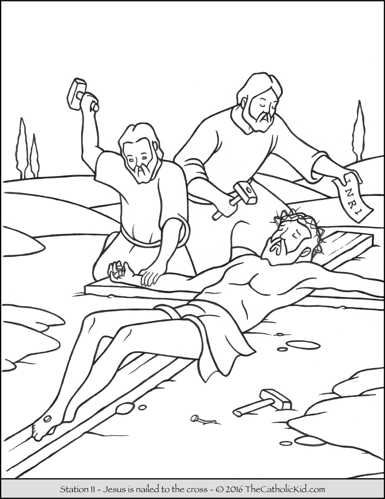 Jesus Carrying The Cross Coloring Pages