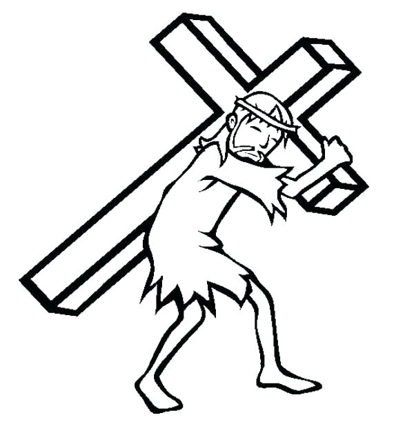 600x612 Jesus On The Cross Coloring Page On The Cross Coloring Page Top