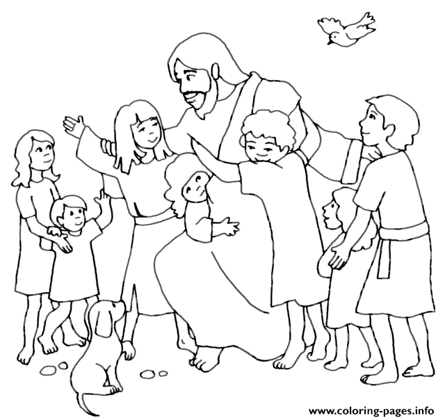 640x604 Jesus And Children Coloring Pages Printable