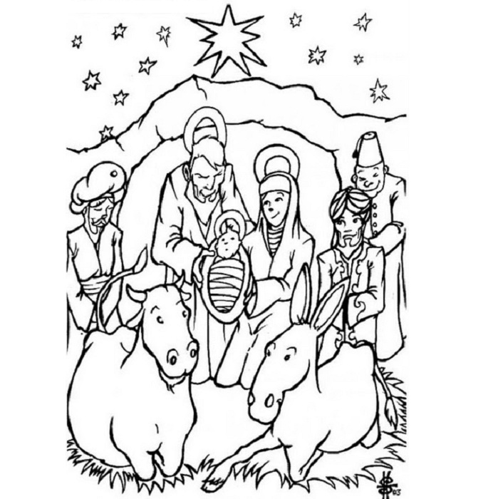 692x700 Merry Christmas Coloring Pages Of Birth Of Jesus Coloring Pages
