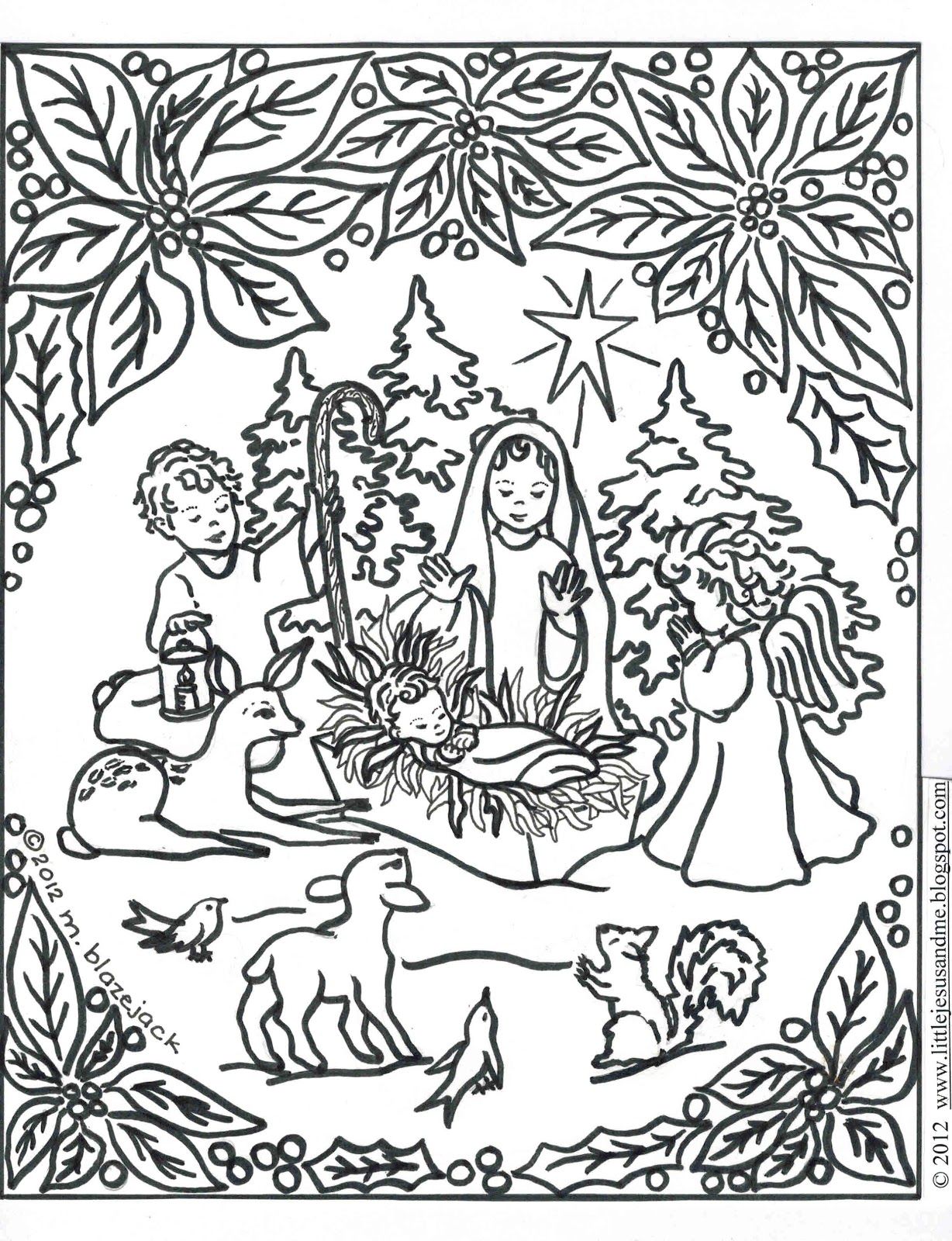 1228x1600 Jesus And Nativity Coloring Page Catholic Crafts Amp Coloring