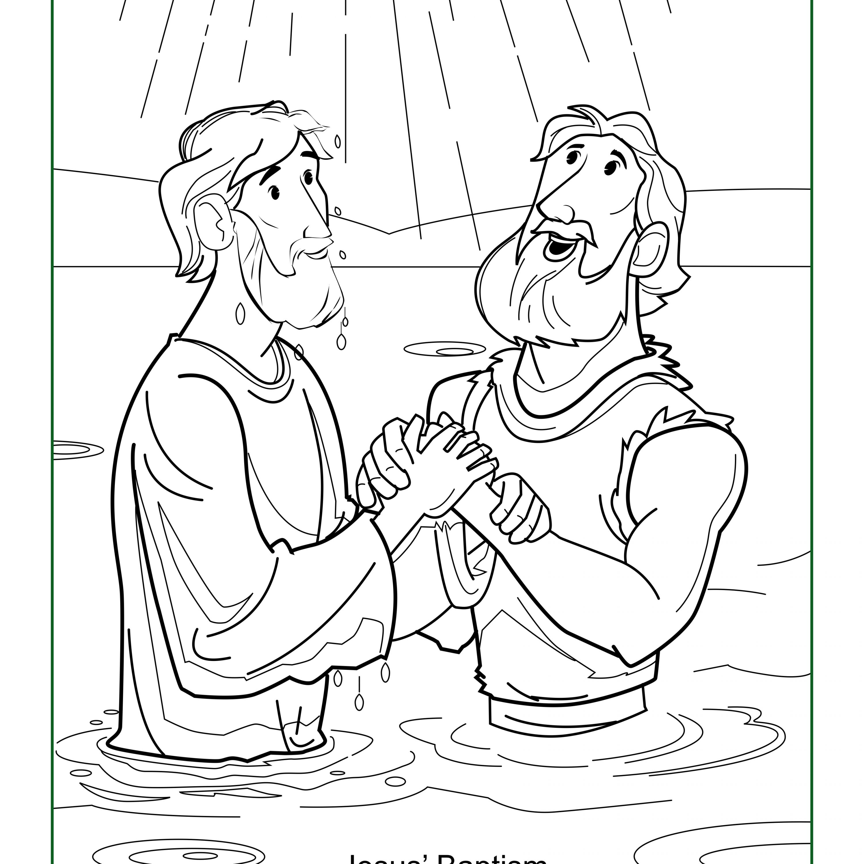 3000x3000 27 Jesus Baptism Coloring Page Printable Free Coloring Sheets