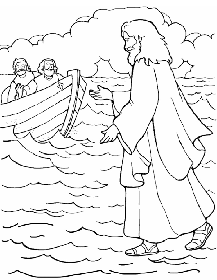 700x900 Jesus Walks On Water Coloring Page Free Printable Coloring Pages