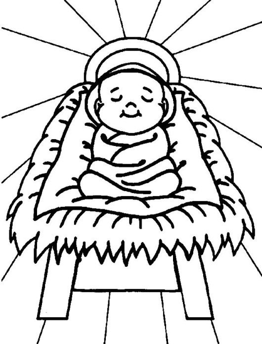 530x695 Baby Jesus Christmas Coloring Pages Printable