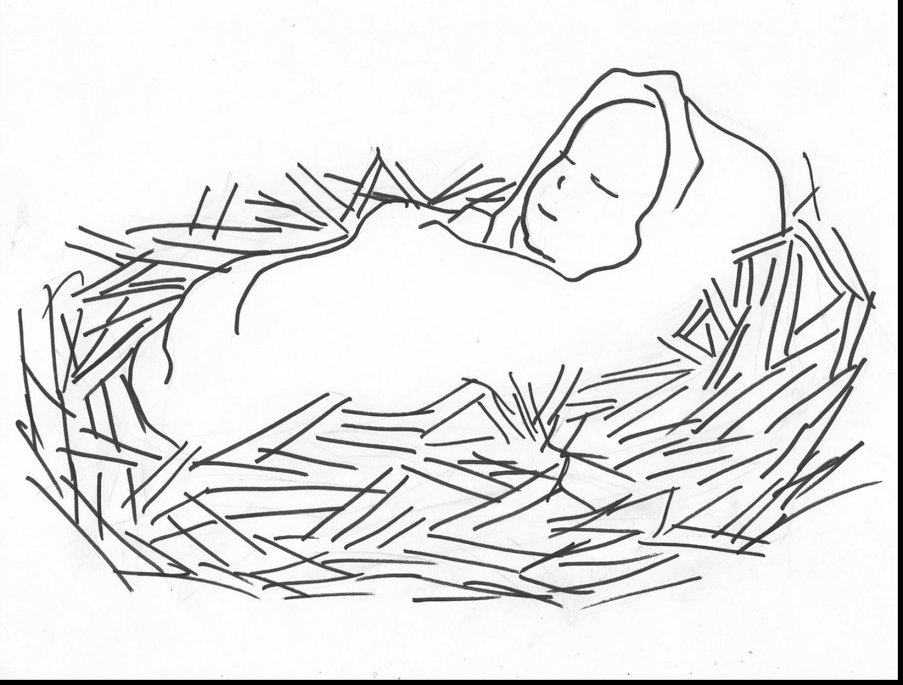 1760x1335 Download Coloring Pages Baby Jesus With Page For In A Manger