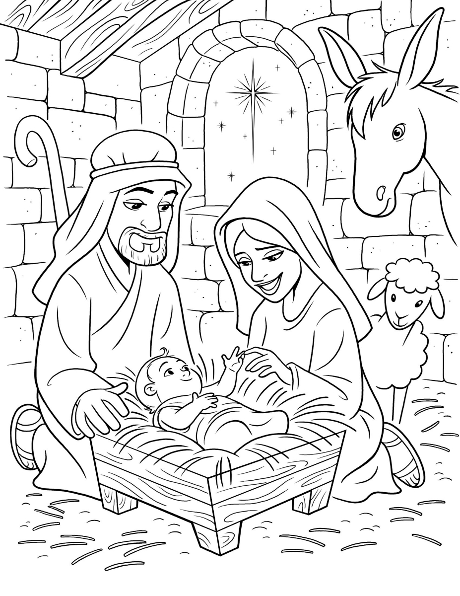 927x1200 Nativity Coloring Page 1169546 Print Jpg Download True Baby Jesus