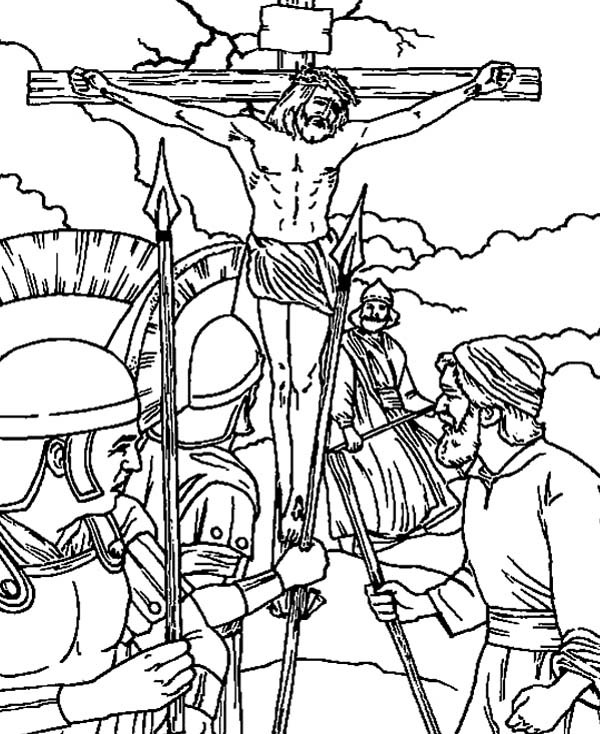 600x734 Good Friday Coloring Pages Crucifixion Of Jesus Christ Batch
