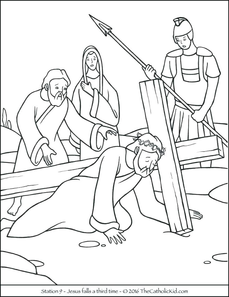735x952 Jesus On The Cross Coloring Page Cross Coloring Pages To Print