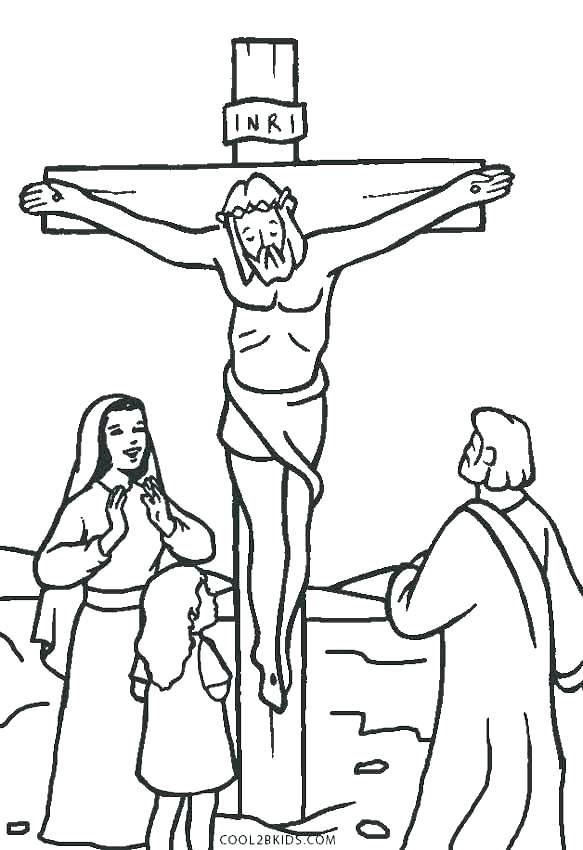 583x850 Coloring Pages Jesus Died On The Cross Professional
