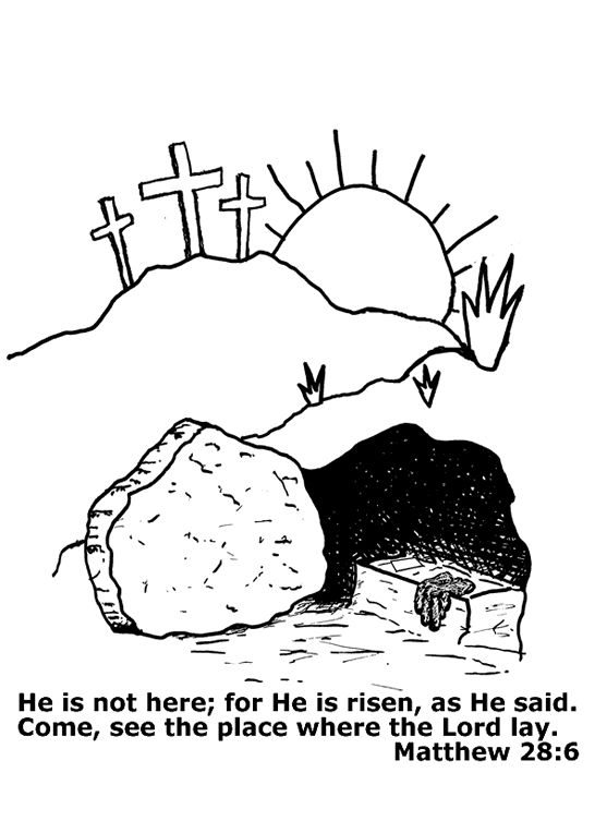 546x753 Easter Coloring Page For Children Picture The Empty Tomb