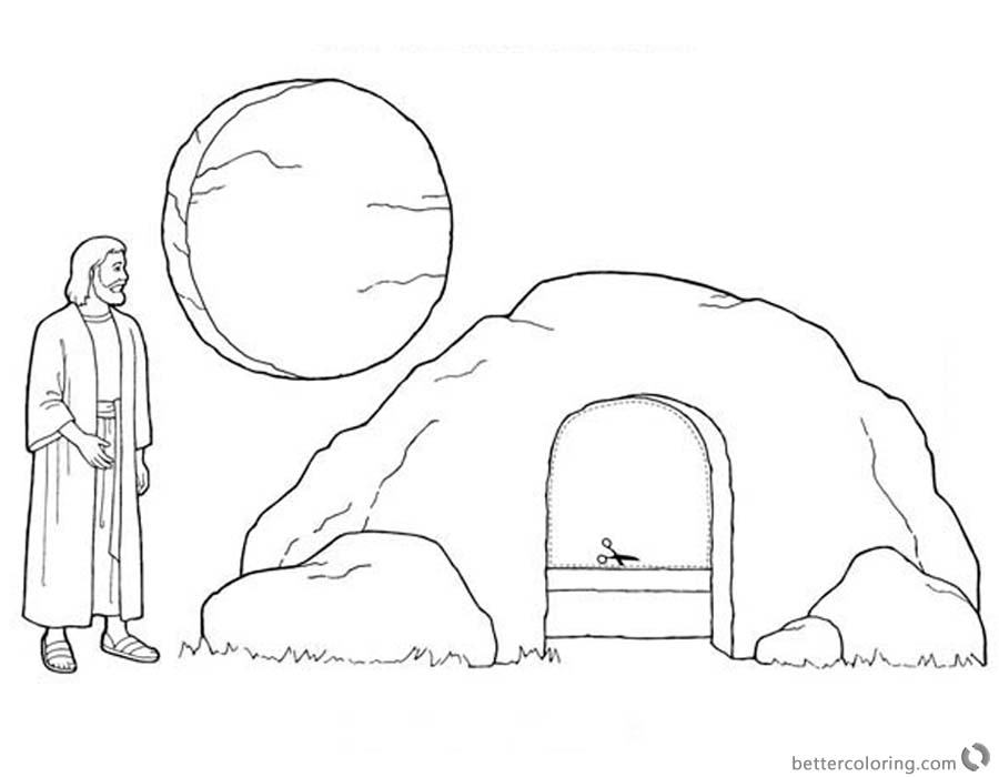 900x700 Empty Tomb Cloring Pages Jesus Is Risen Easter Coloring Pages